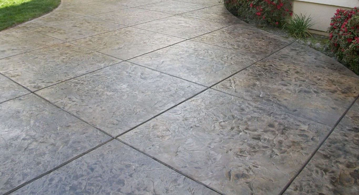 Custom stamped concrete patio installation in San Luis Obispo, CA